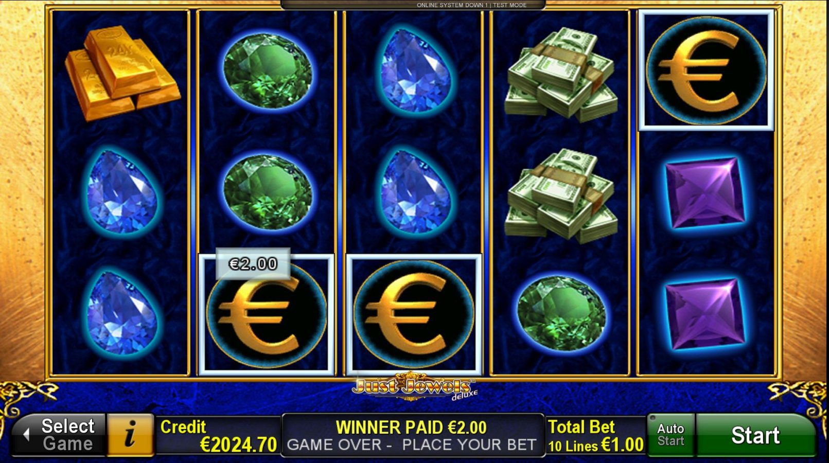 Just Jewels Deluxe слотындағы символдардың төлем кестесі