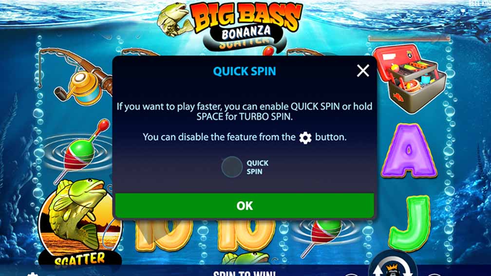 Интерфейс слота Big Bass Bonanza с барабанами и рыбацкой тематикой