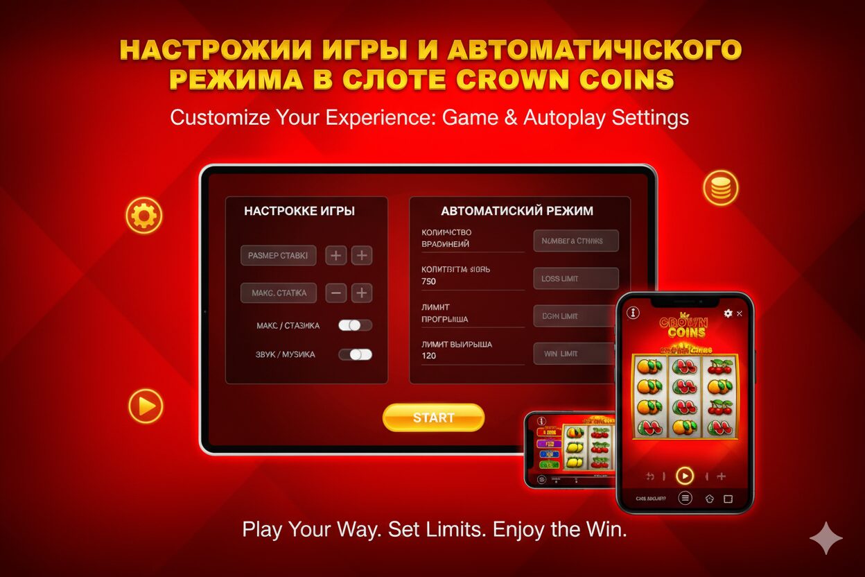 Crown Coins слотындағы ойын параметрлері және автоматты режим