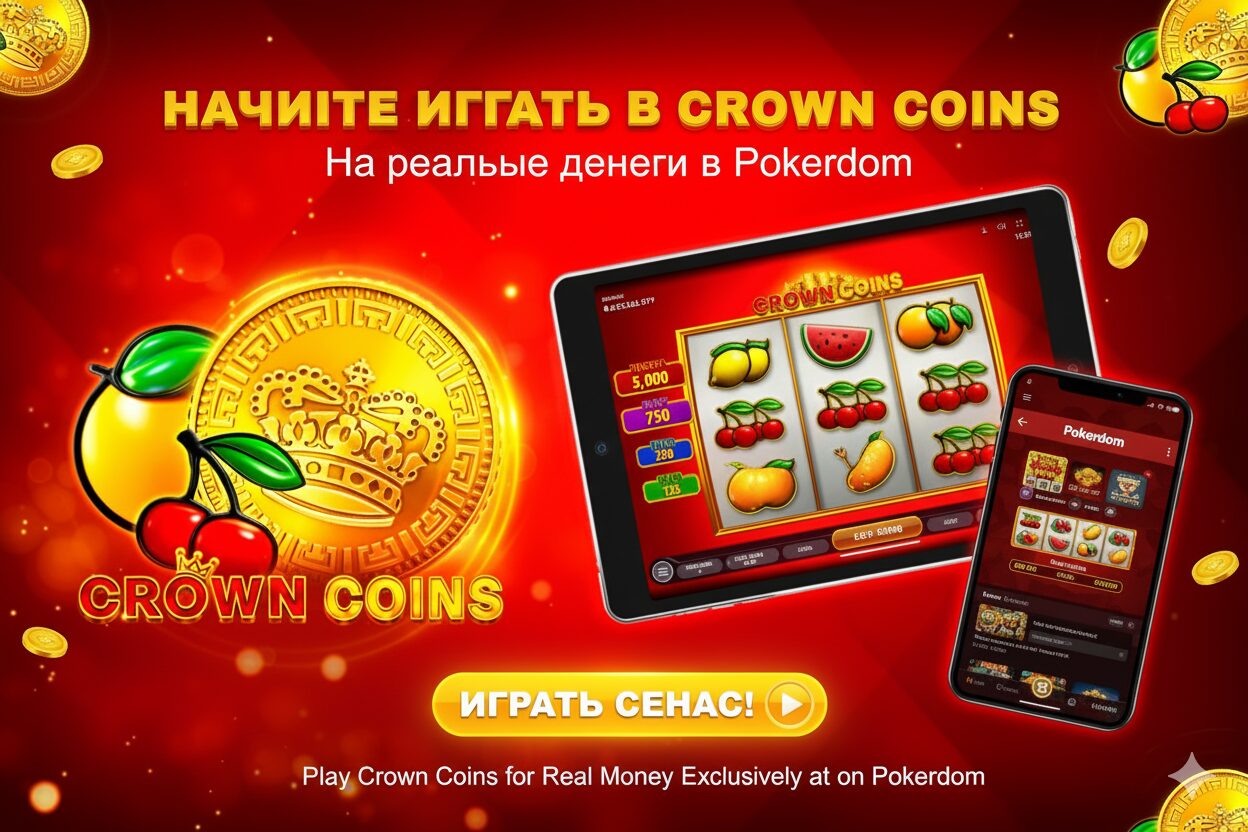 Pokerdom-да Crown Coins-ті нақты ақшаға ойнауды бастаңыз