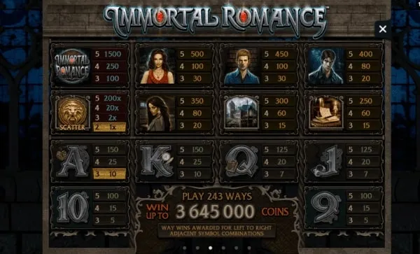 Sarah's bonus round in Immortal Romance